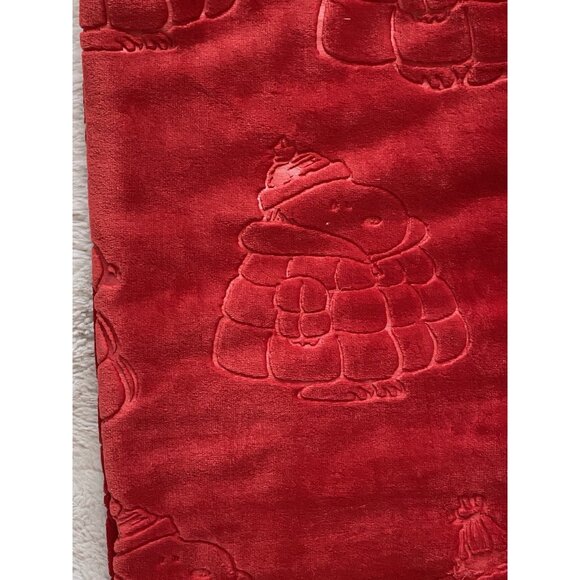 Peanuts Snoopy Embossed Puffer Jacket Puffy Coat Soft Throw Blanket 50 X 70” Red - Picture 14 of 15